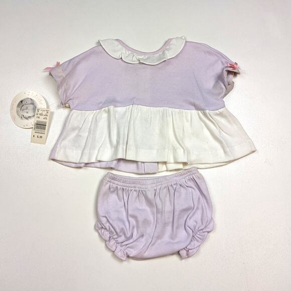 Vintage Little Miracles Outfit Baby Girls Sz 3-6m Purple Casual Everyday 90s - Picture 2 of 4